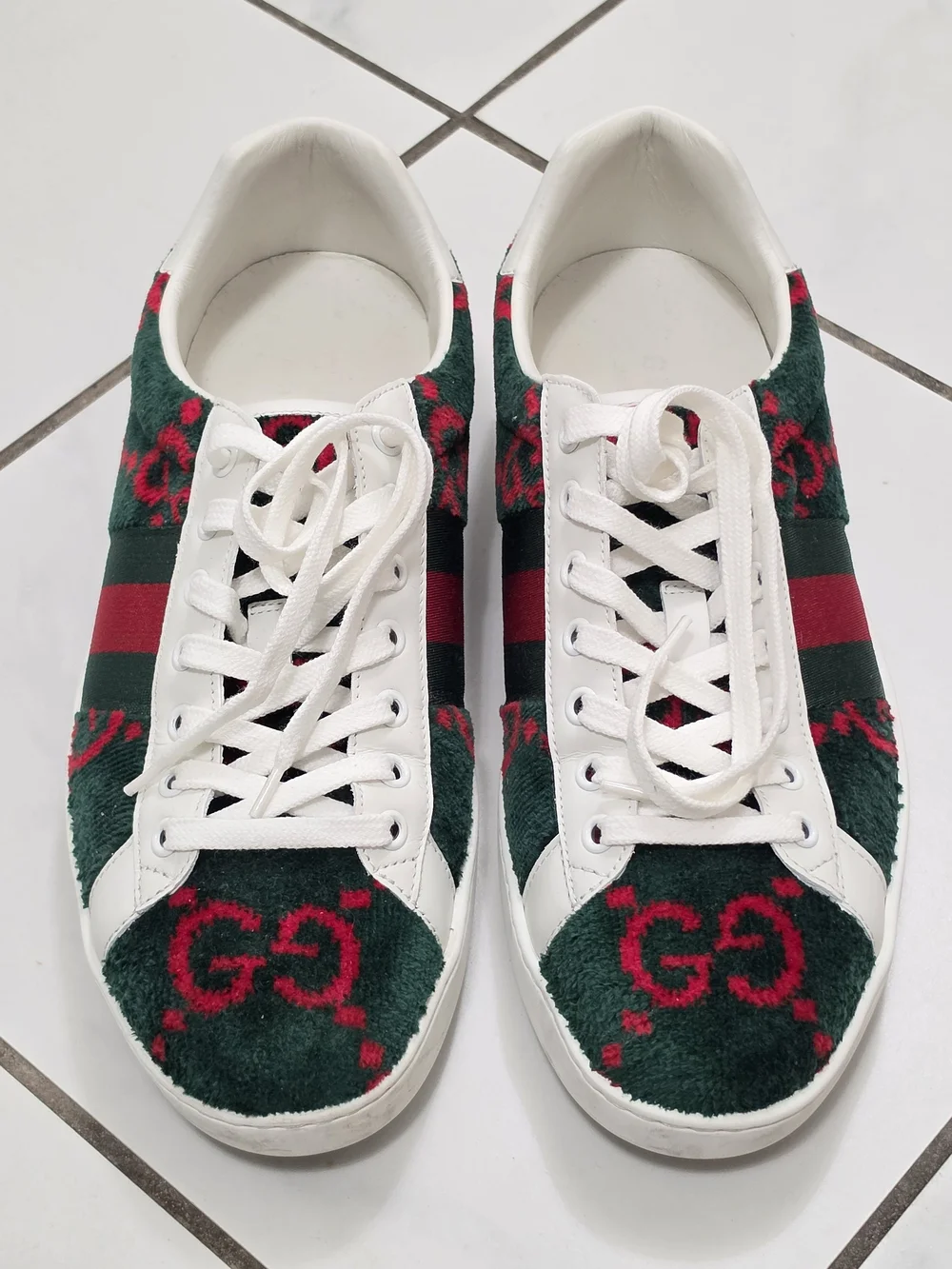 Gucci Men's Ace GG Terry Cloth Sneakers, 8.5